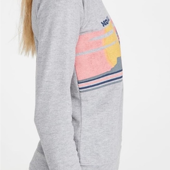 New Chaser Brand Montana Graphic LS Lightweight Gray Sweatshirt Size Small $88 - Picture 2 of 5